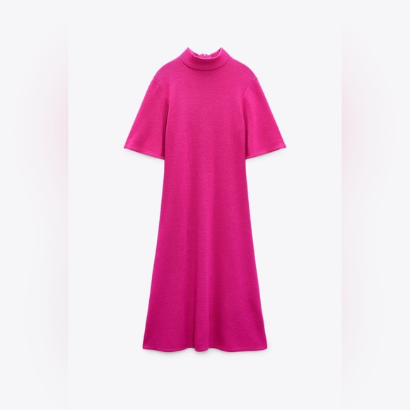 ZARA Soft Mock Neck Dress - Picture 6 of 9
